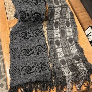 Elegant Gray Textured Scarves Set